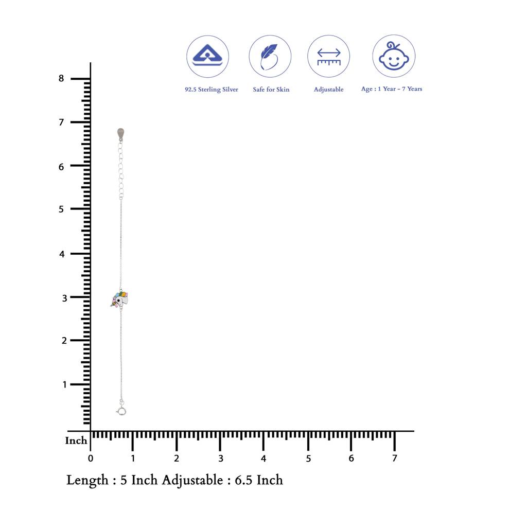 Striking Unicorn Minimal 925 Silver Bracelet(1-7Yrs) : KBT-193
