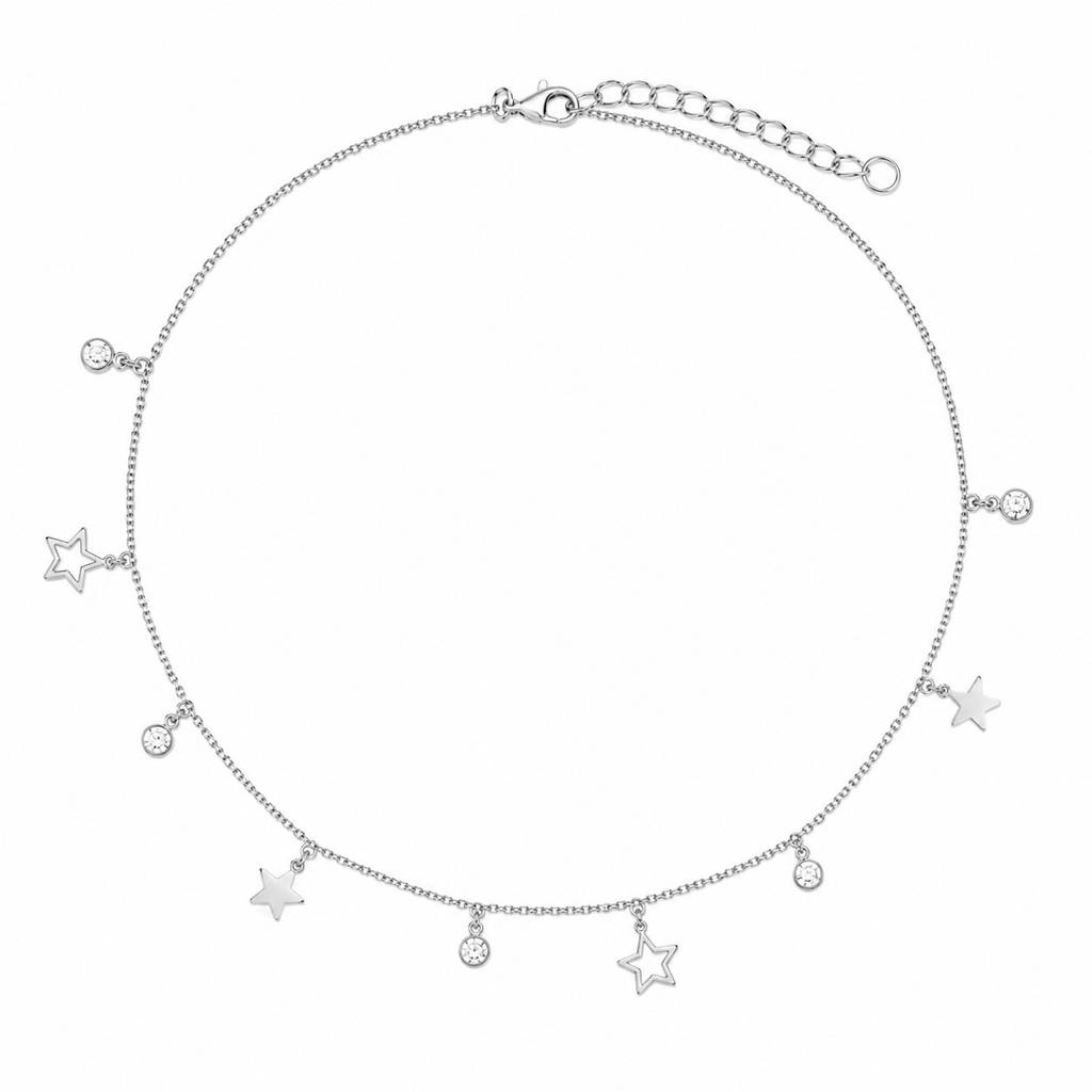 Silver Twinkle Star Anklet : AN03580