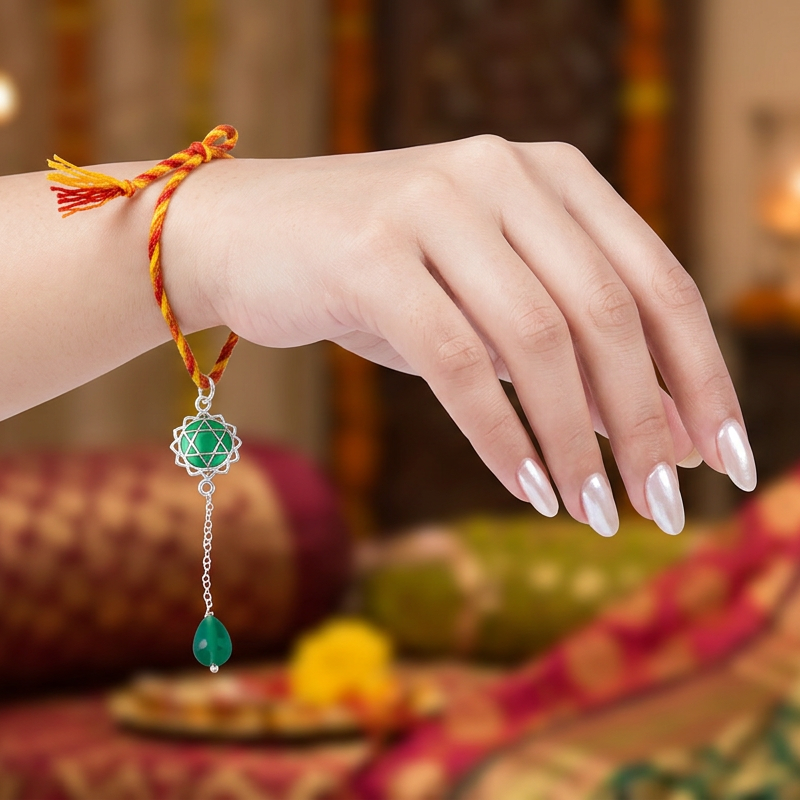 Anahata Chakra Lumba With Meenakari - Silver : anahata-chakra-lumba-with-meenakari-silver