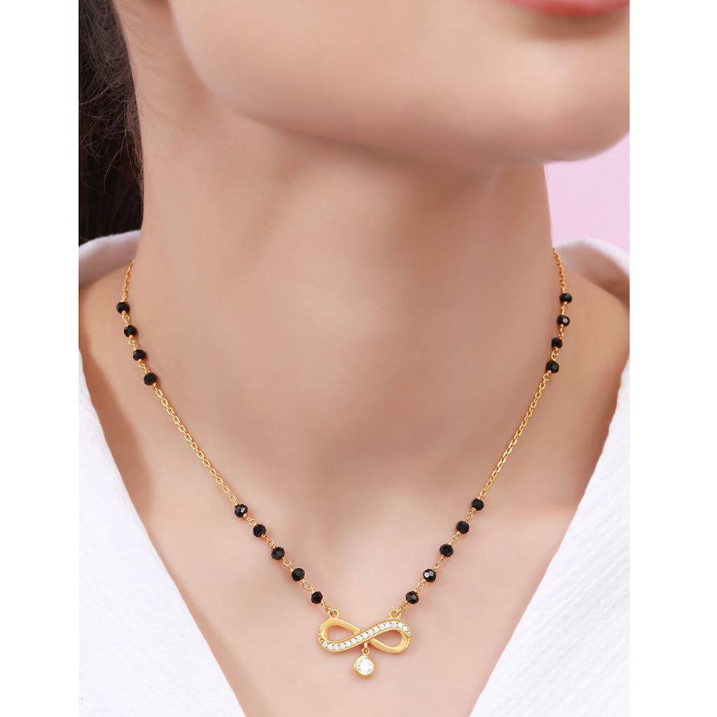 Timeless Infinity Gold-Plated 925 Sterling Silver Mangalsutra : MGS-10083-G