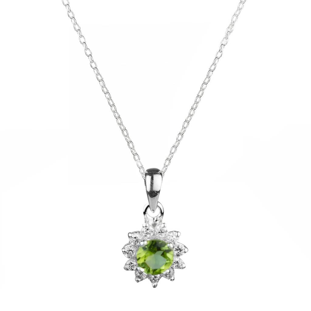 925 Sterling Silver Peridot Pendant For Women | Green Gemstone Jewelry | Without Chain : FU-0751