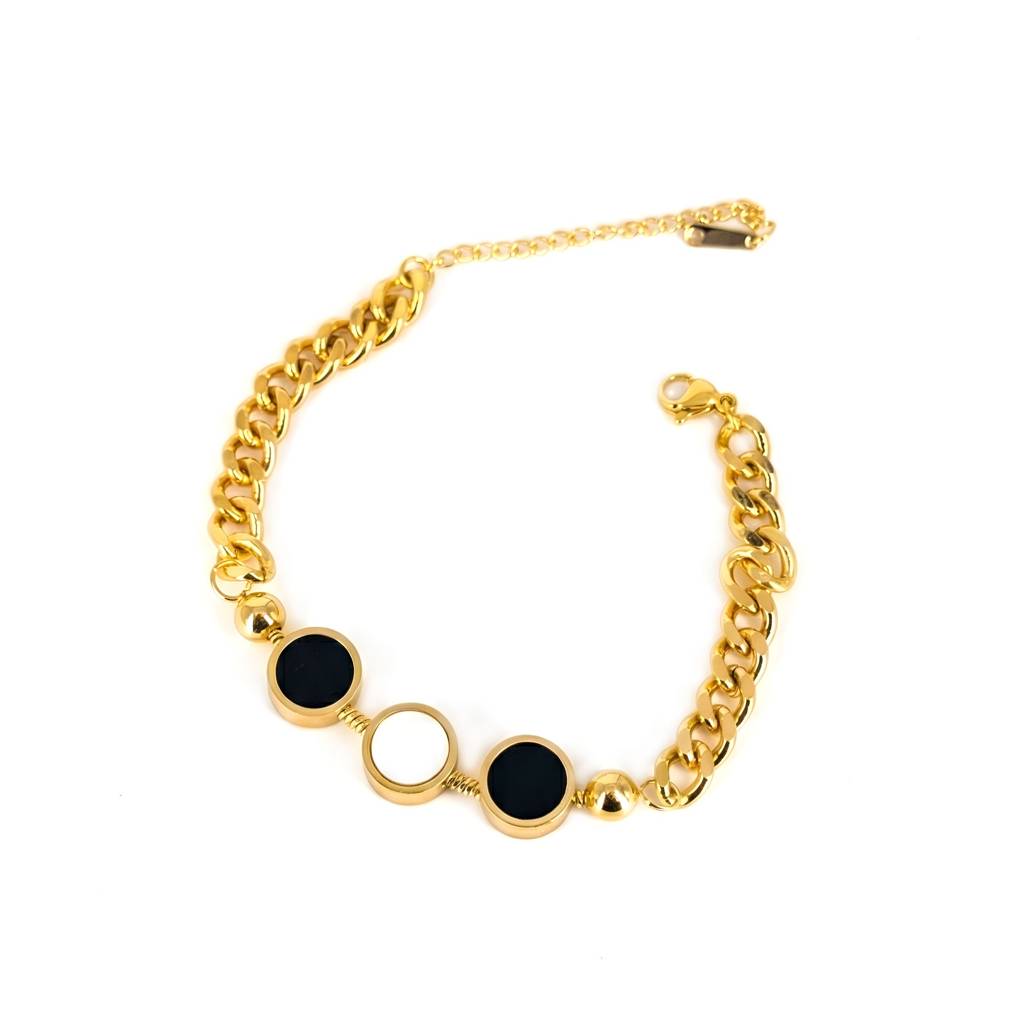 Elysian Black & White Enamel Bracelet : HSPS60MB1367