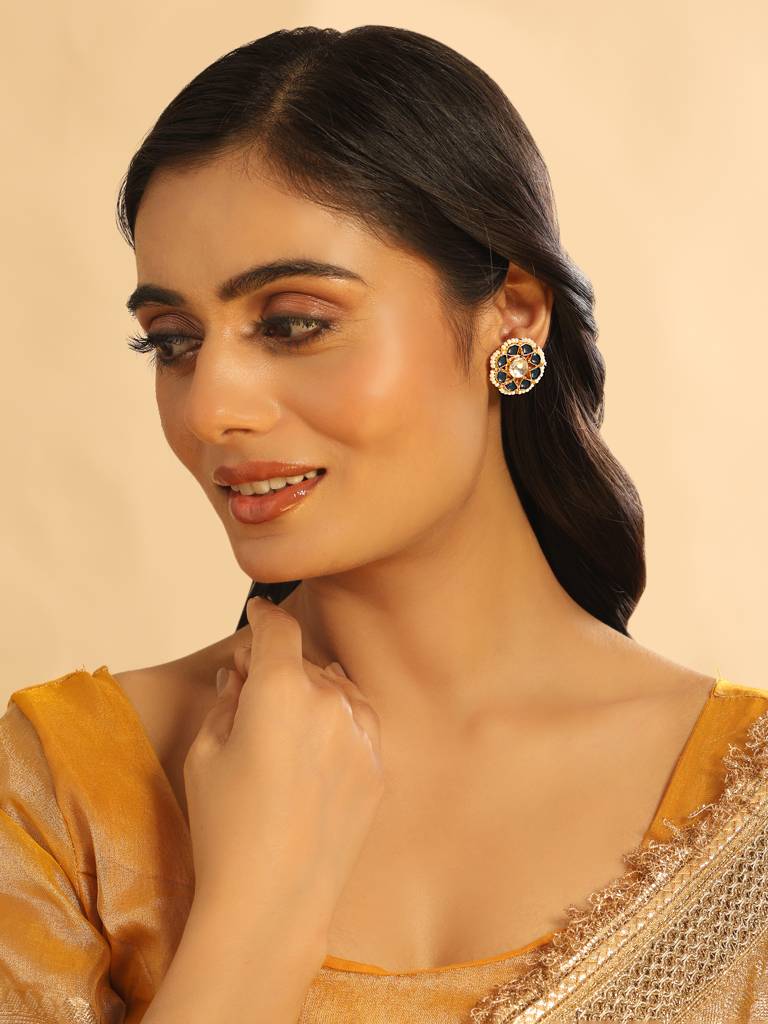 22K Gold Plated Floret Noor Stud Earrings : YI24A0452E