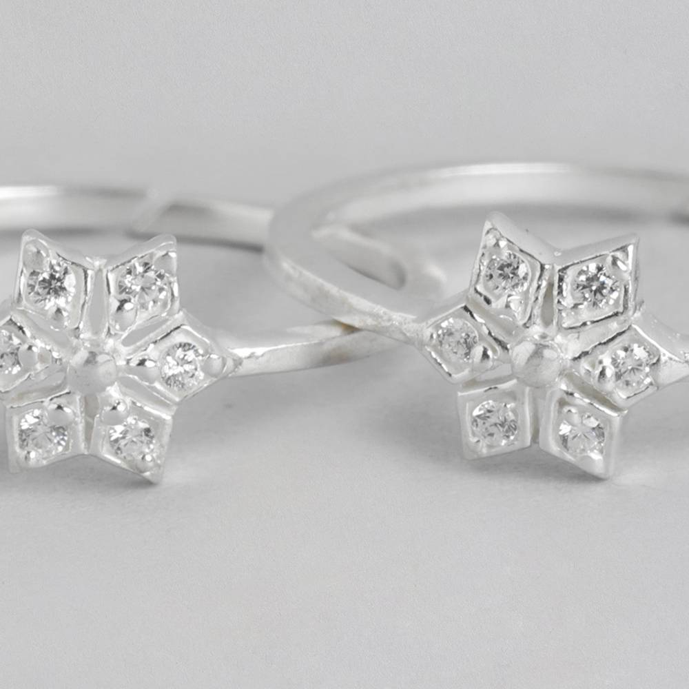 White Zircon Silver 92.5 Toe Ring : White Zircon Silver 92.5 Toe Ring : White Zircon Silver 92.5 Toe Ring : White Zircon
