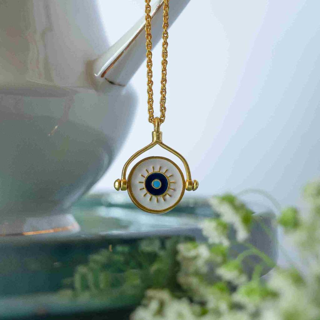 Protection Necklace With Evil Eye And Hamsa Hand : MMN693