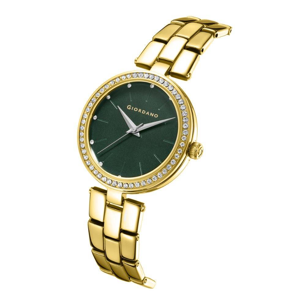 Analog Watch For Women With Diamond Studded Case And Metal Strap : A2079-66