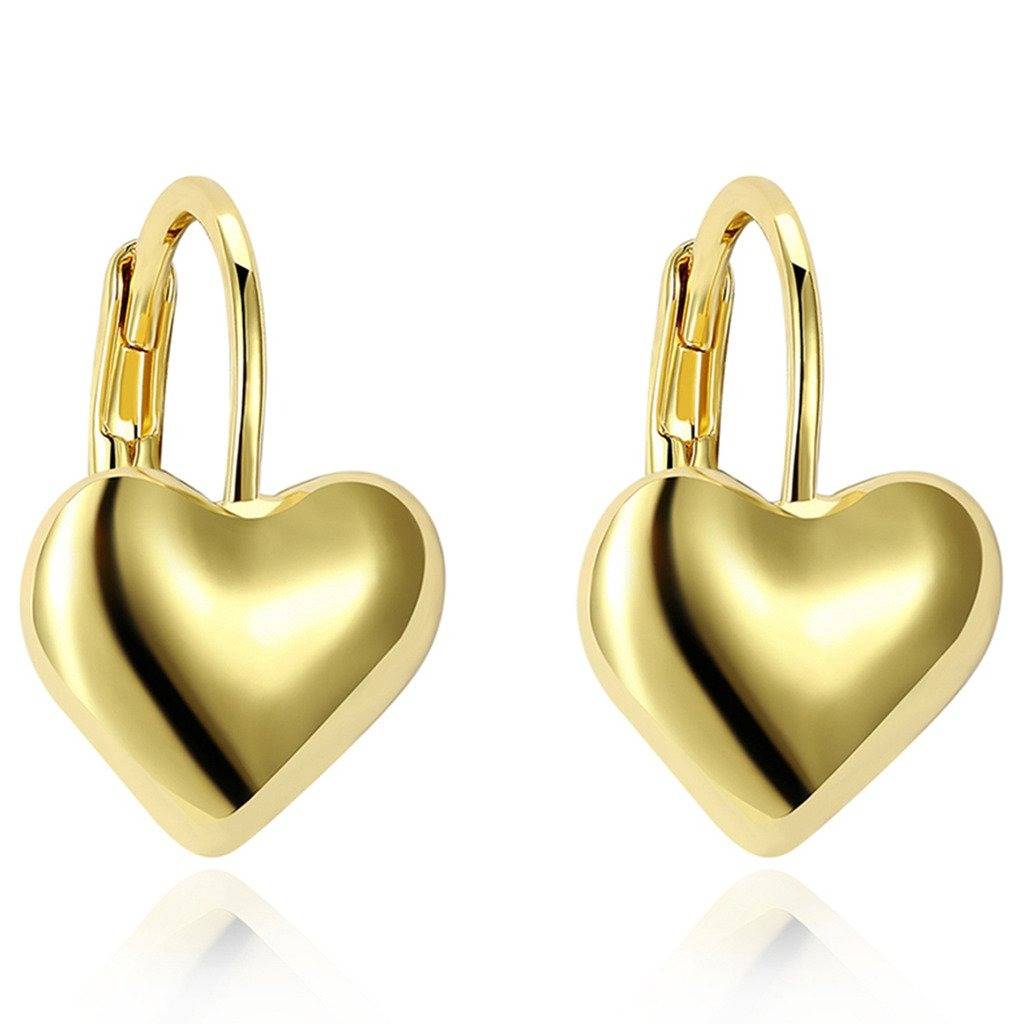 Golden Heart Design Hoop Earrings For Women Girls Fashion Jewellery : PX9E15G