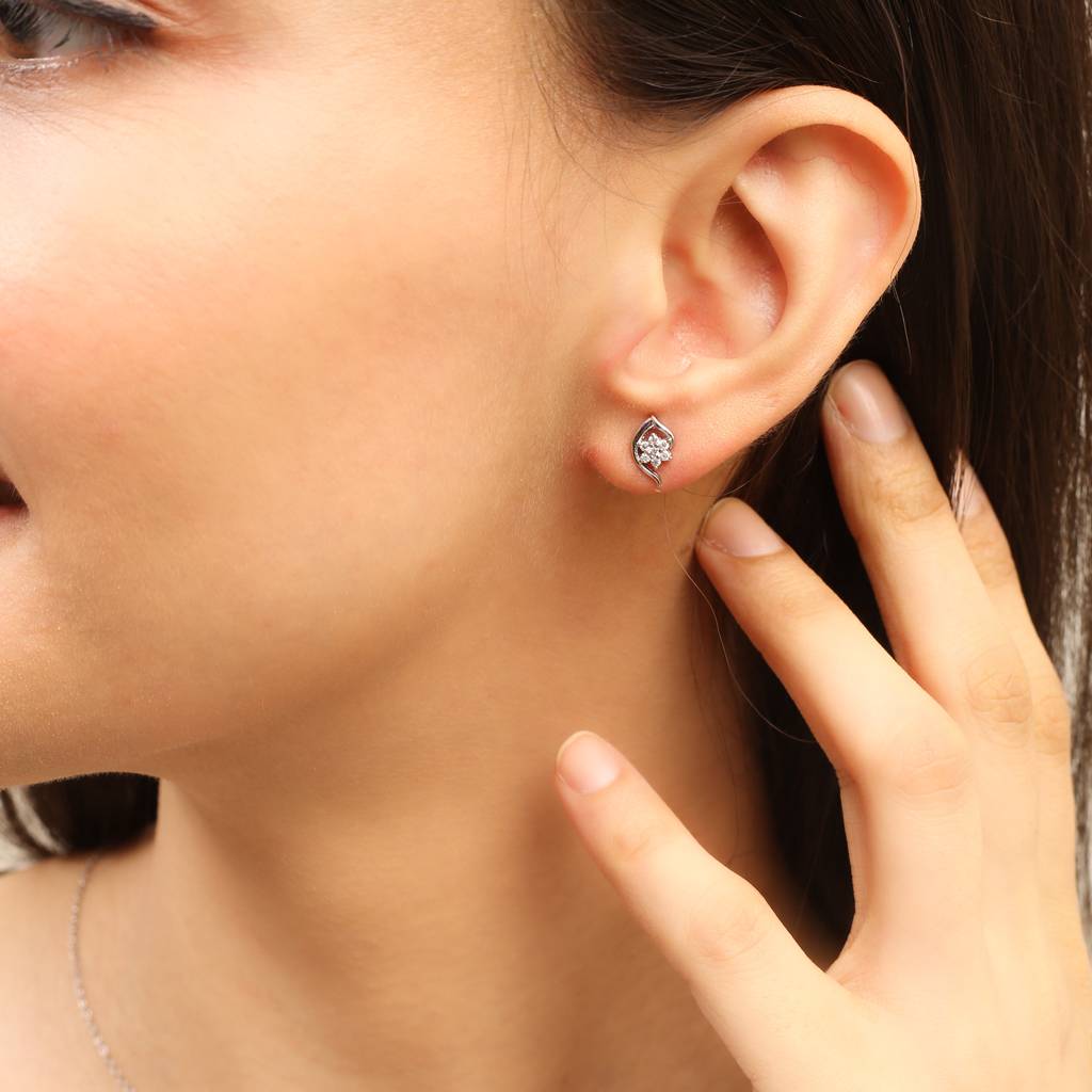 Iski Uski 925 Sterling Silver Swizzle Drop Earrings