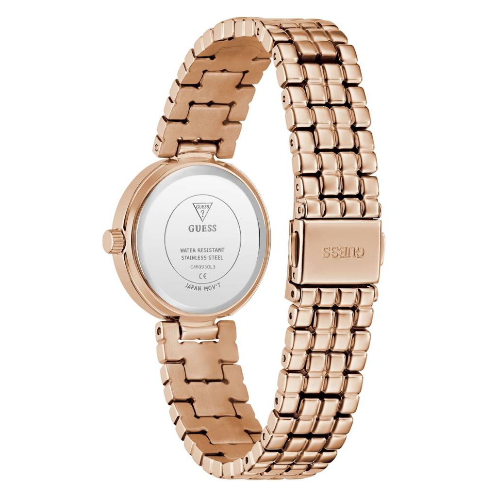 Guess Round 28Mm White Dial Analog Women Watch - Gw0930L3 : GW0930L3