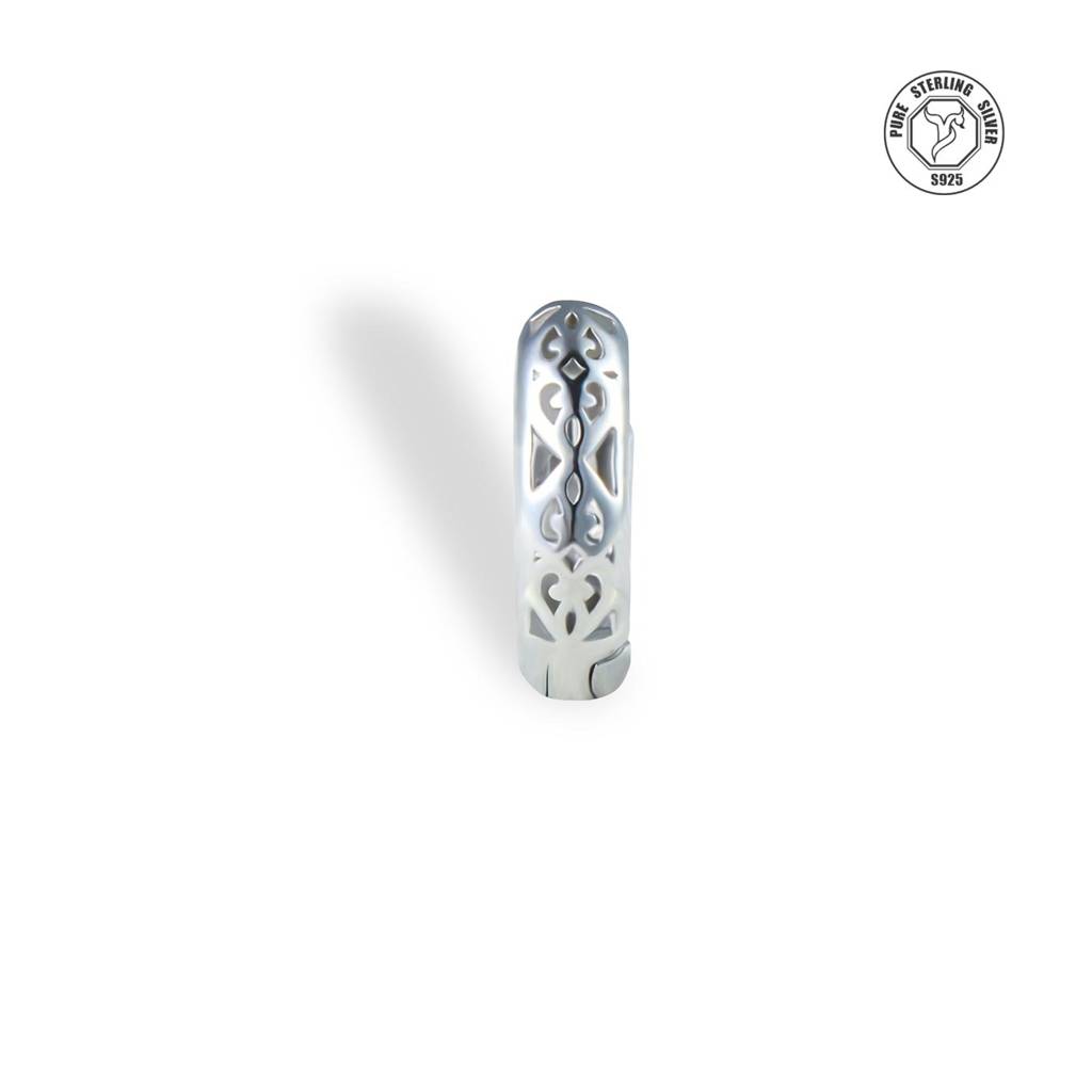 Ethereal Carved Silver Stud Bali : TRBLTL0019