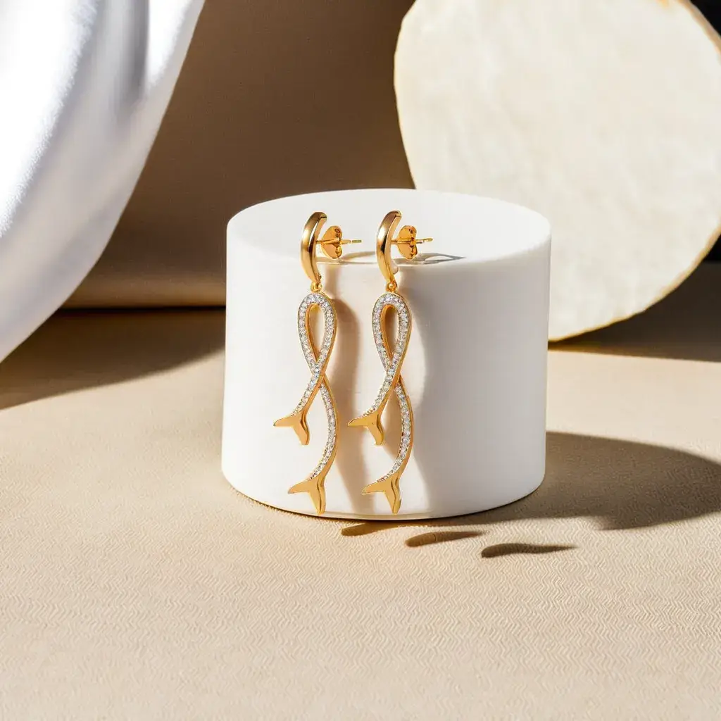 Mermaid Lure - Lab Diamond Drop Earrings : LLER0135