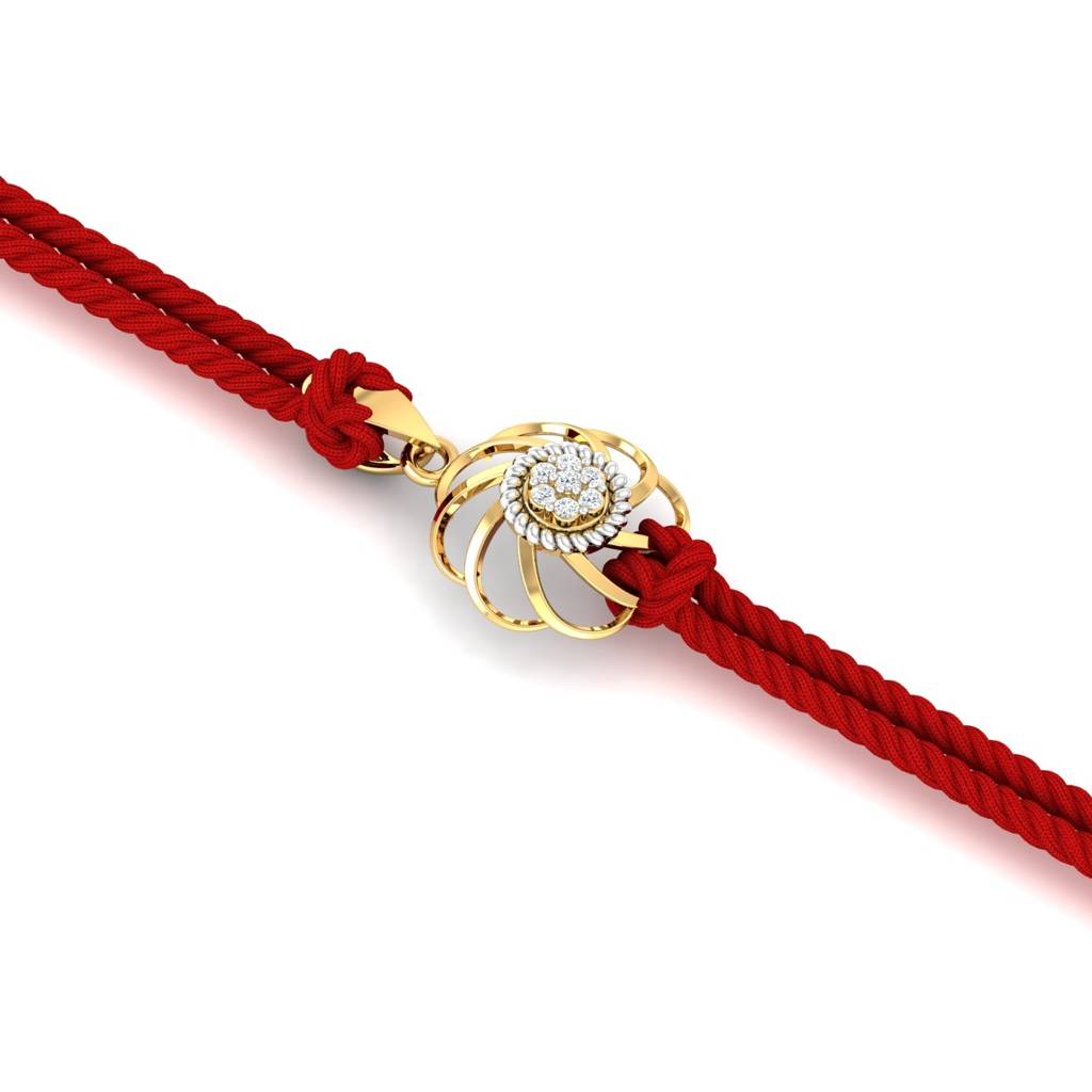 9K Yellow Gold Suchit Diamond Rakhi Cum Pendant : RA2072_9K