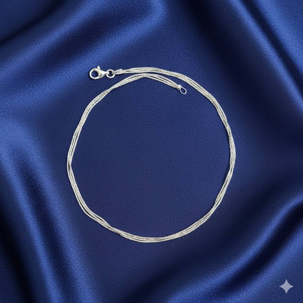 925 Pure Silver Delicate Chains Anklet : AK1066