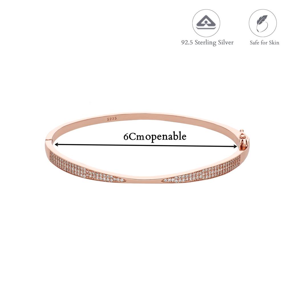 Twisted Rose Gold Polish 925 Silver Kada : KA-21