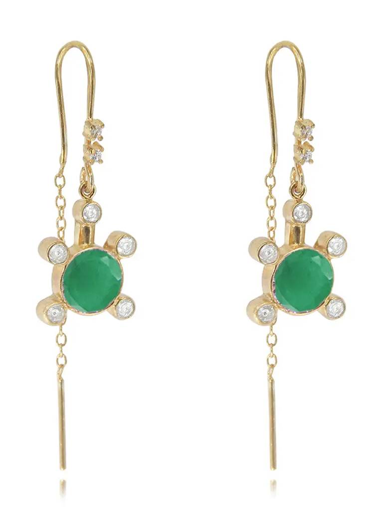 Silver Gulaabo Tortoise Sui Dhaga Earrings : U080SG009E1017