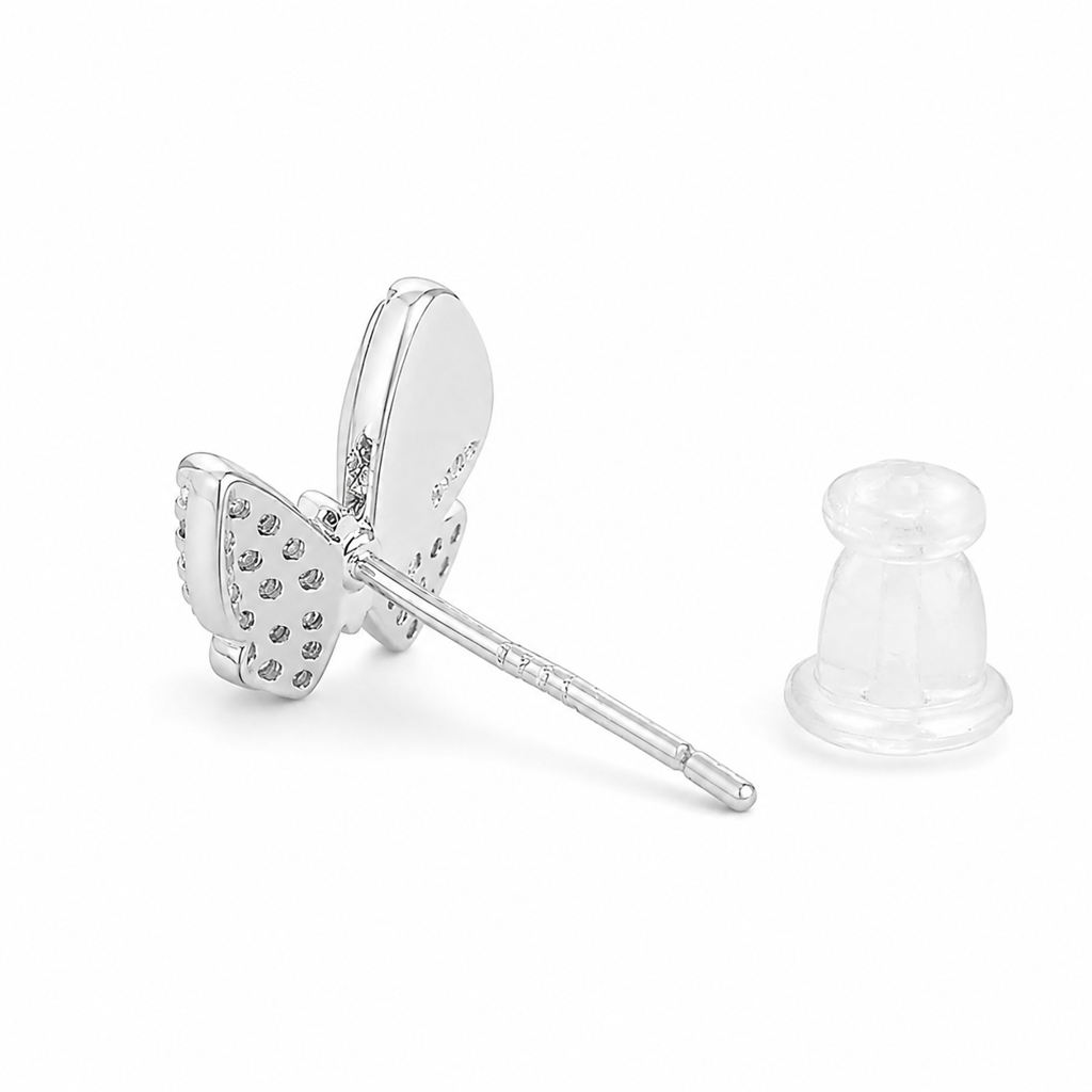 Silver Butterfly Glow Studs : WER00085