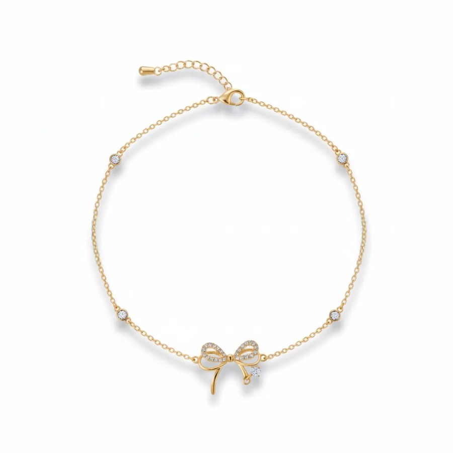 Tied With Ribbin Bracelet For Women | Elegant Bow Inspired Bracelet Jewellery : 4436853178