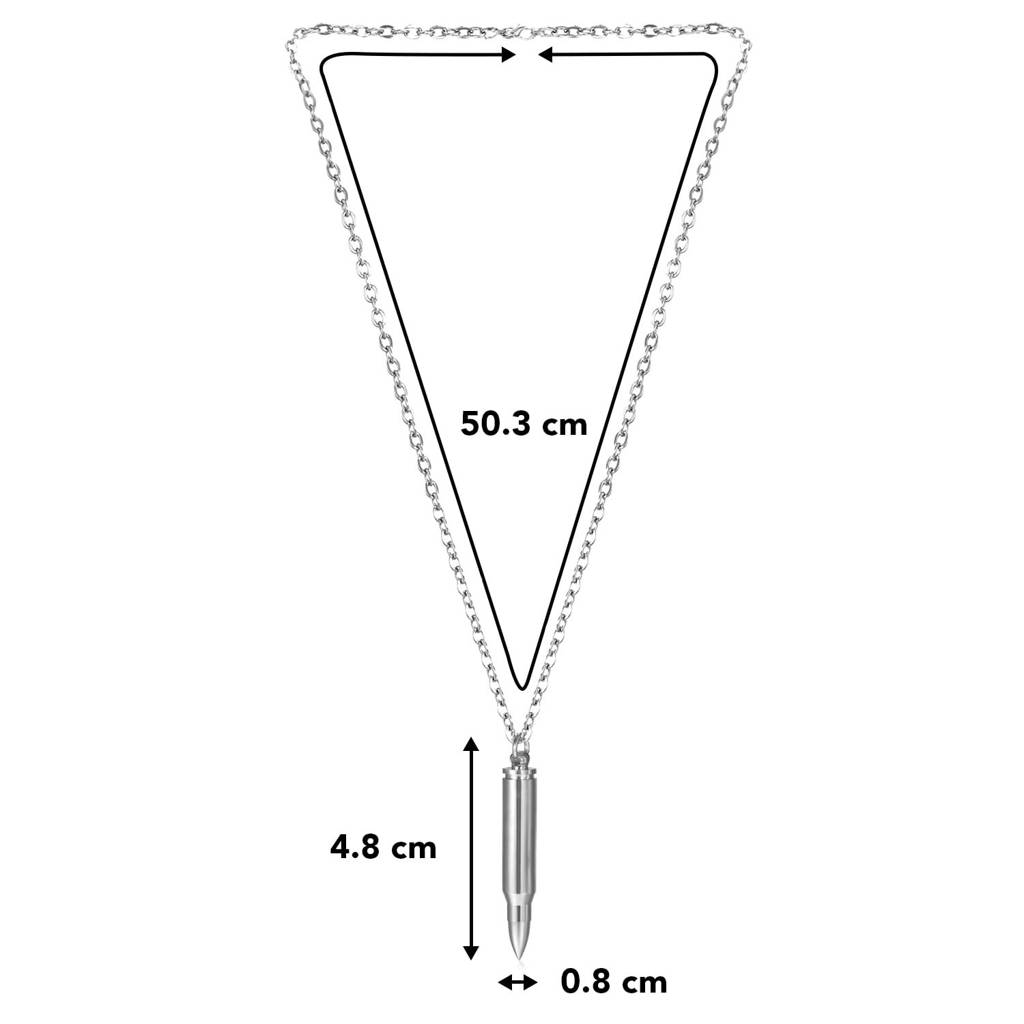 Silver Plated Titanium Stainless Steel Rifle Bullet Pendant Necklace For Men Boys|Rakhi Rakshabandhan Gift For Siste : PX9P08S