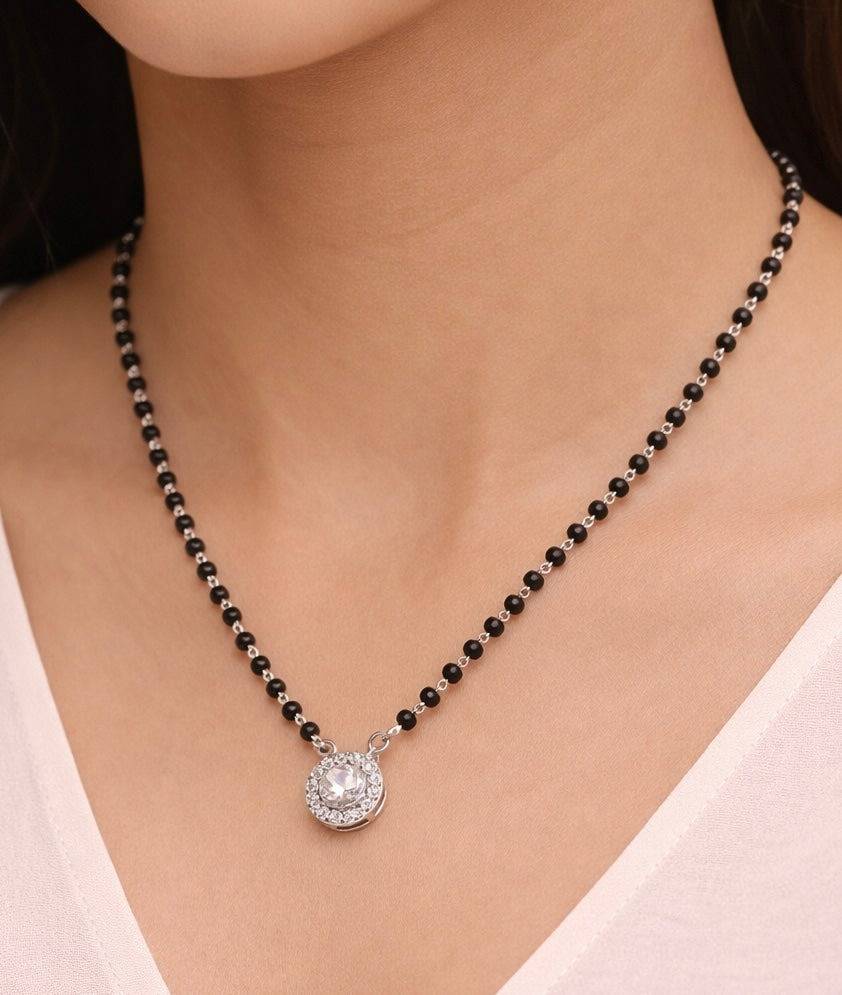 Silver Classic Round Mangalsutra : KN071