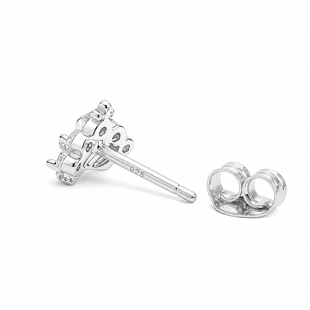 Silver Crown Luxe Stud Earrings : WER00054