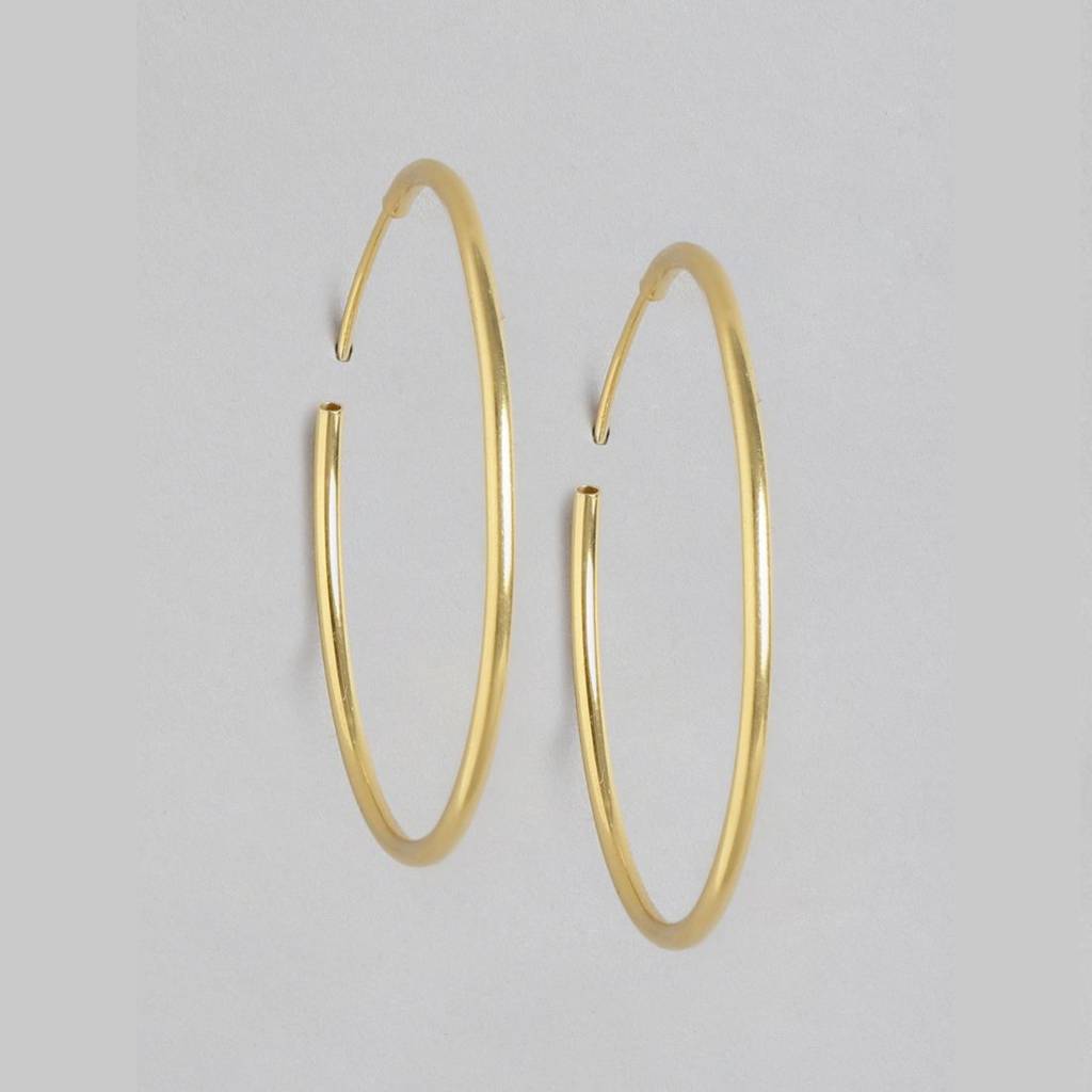 Great Golden Hoops 925 Sterling Silver Earrings : EAR-20451-G