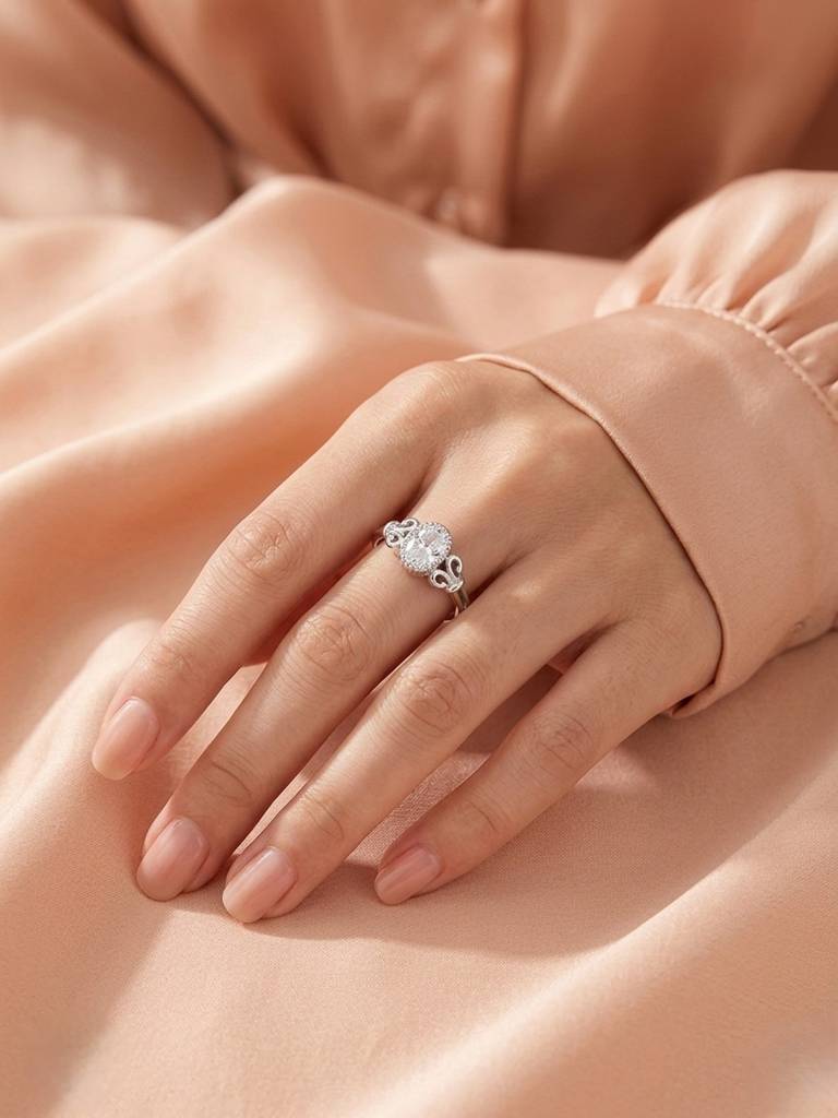 925 Pure Silver The "Aria Vintage" Oval Ring : LR1274