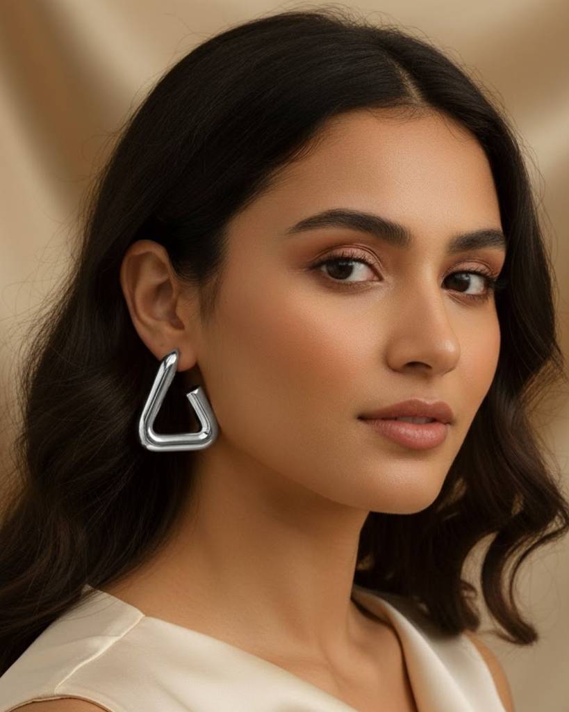 Triangle Hollow Drop Earrings For Women : CJLX219770402BY