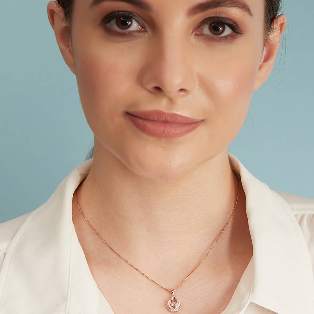 My Crown Rose Gold 925 Silver Necklace Chain : PEN-30010-C
