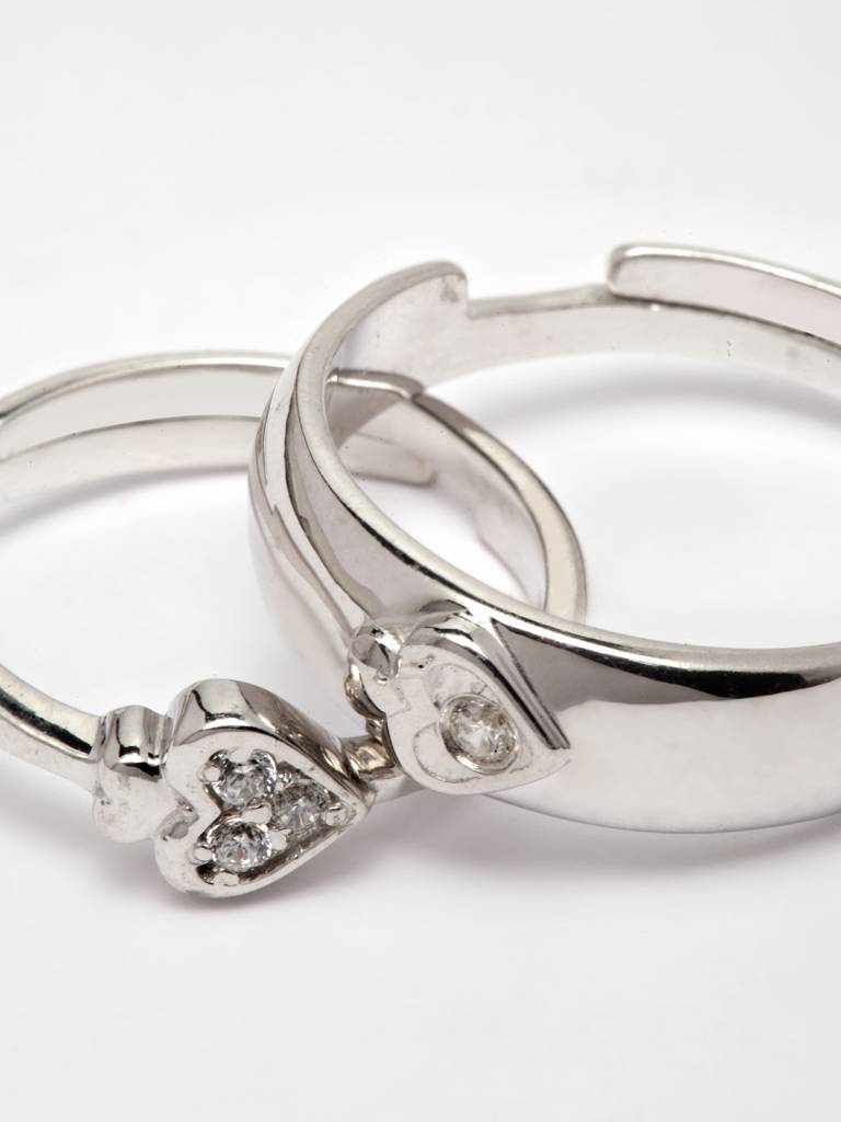 Pure 925 Sterling Silver Spade Adjustable Couple Band For Men And Women : CSCPLR11_MF