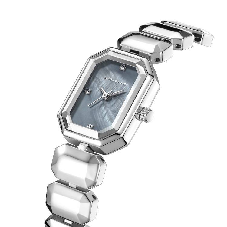 Giordano Stylish Analog Watch For Women With Octagonal Dial, Crystal Hour Markers And Bracelet Style Strap : GZ-60103-44