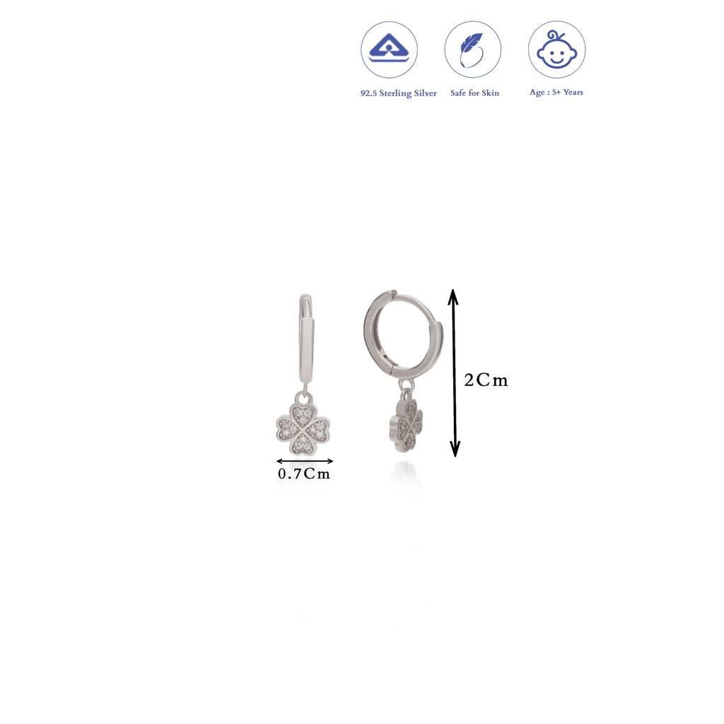 Heart Petal Spark 925 Silver Hoop (5+ Yrs) : KH-12