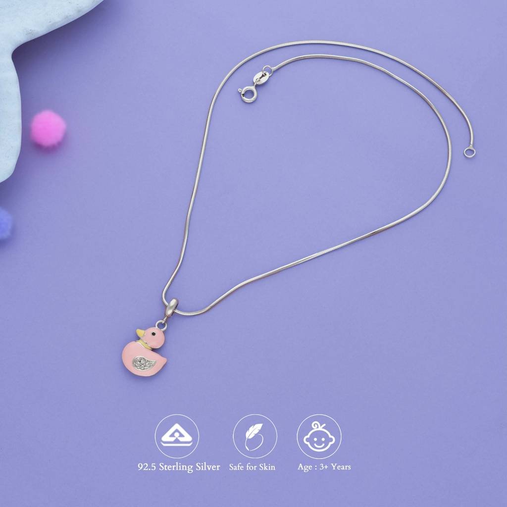 Iyal Pinky Duckling 925 Silver Kid Pendant (3+ Yrs) : KP-KP-RH-A-163-S