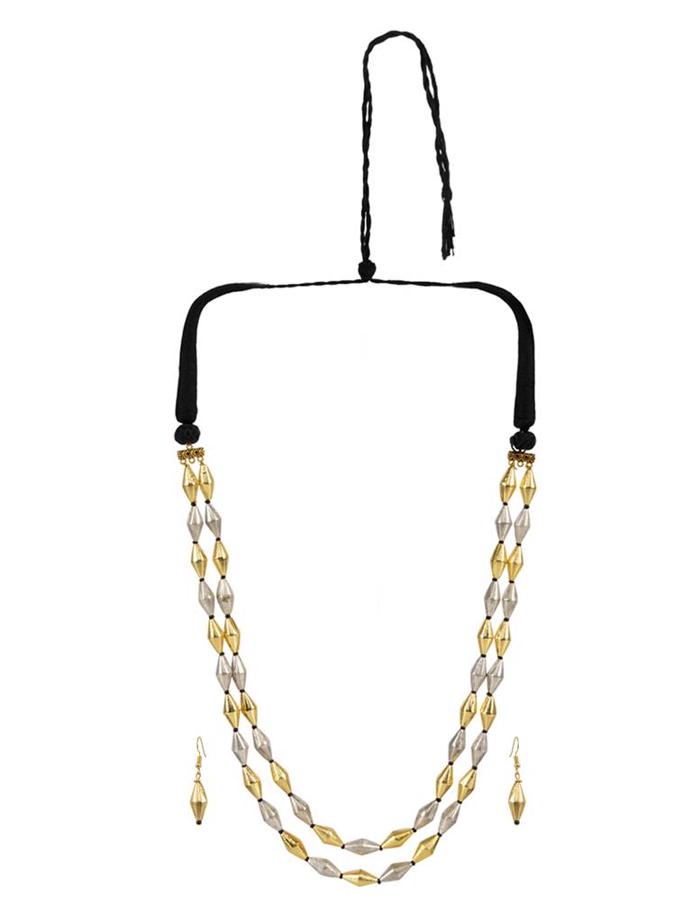 Dual Tone Two String Temple Elaichi Mala : TEMPLEMALA1631