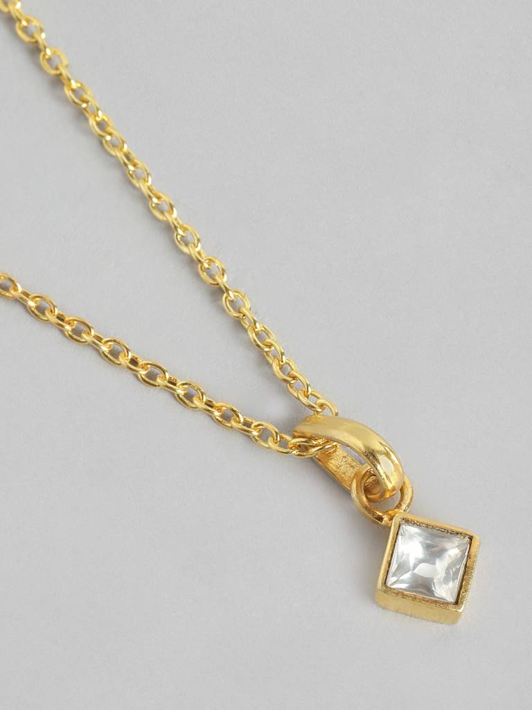 This Minimal Design Is Made In 92.5 Silver. The Sparkling, Kundan Stone Necklace Is A Timeless Classic That Will Never G