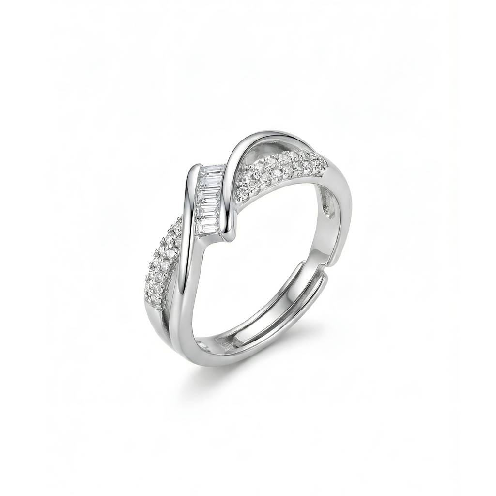 Modern Infinity Silver -Plated Adjustable Ring : HSPS60MB1389