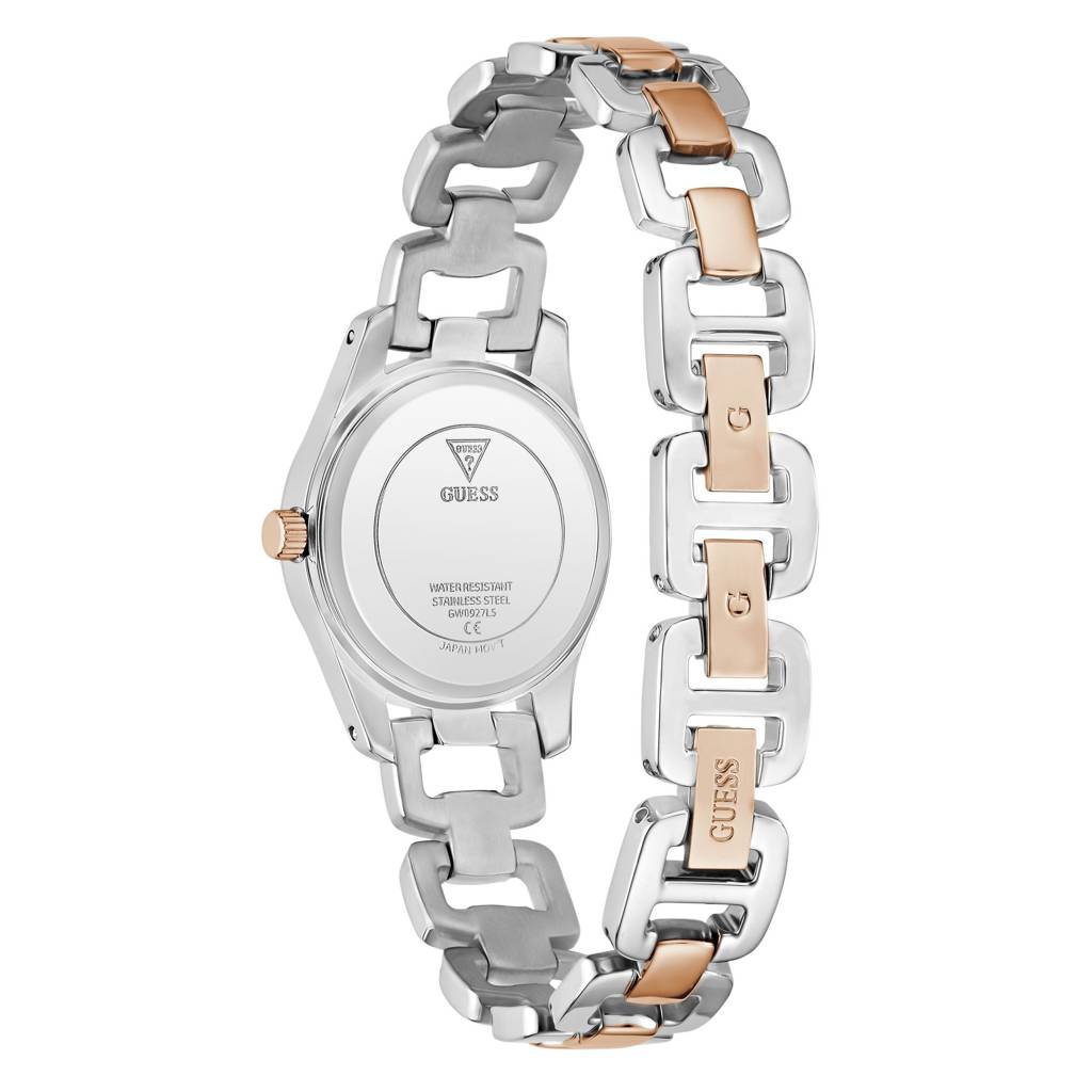 Guess Round 28Mm White Dial Analog Women Watch - Gw0927L5 : GW0927L5