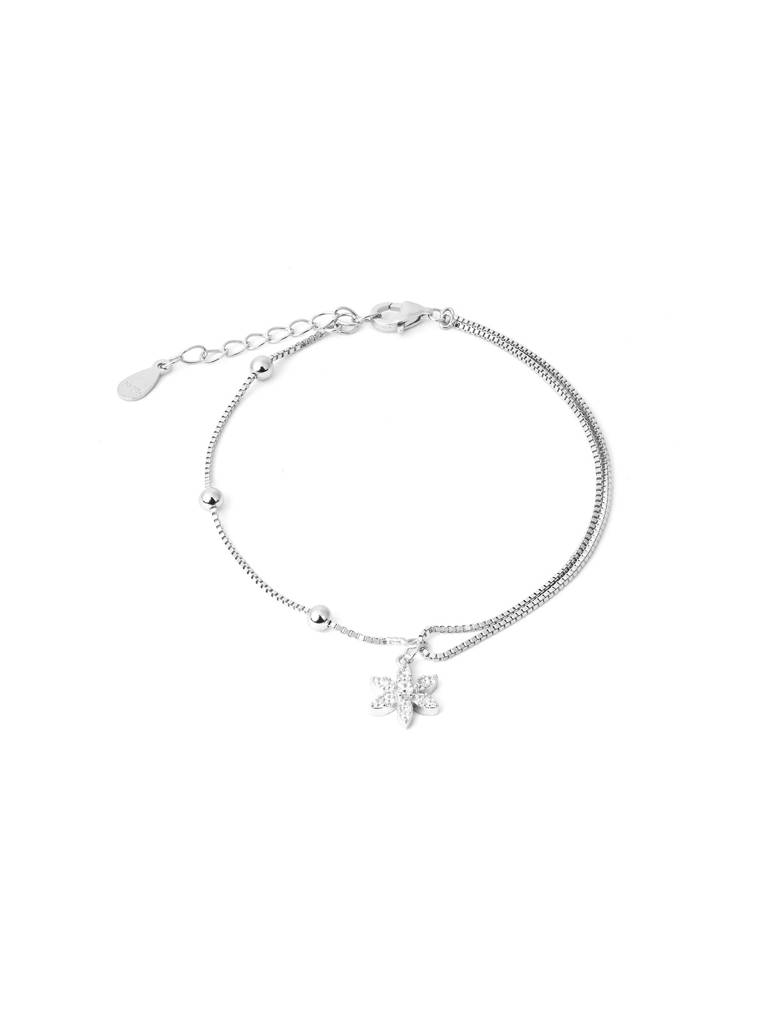 Petal Drop Silver Bracelet : HOLB2689