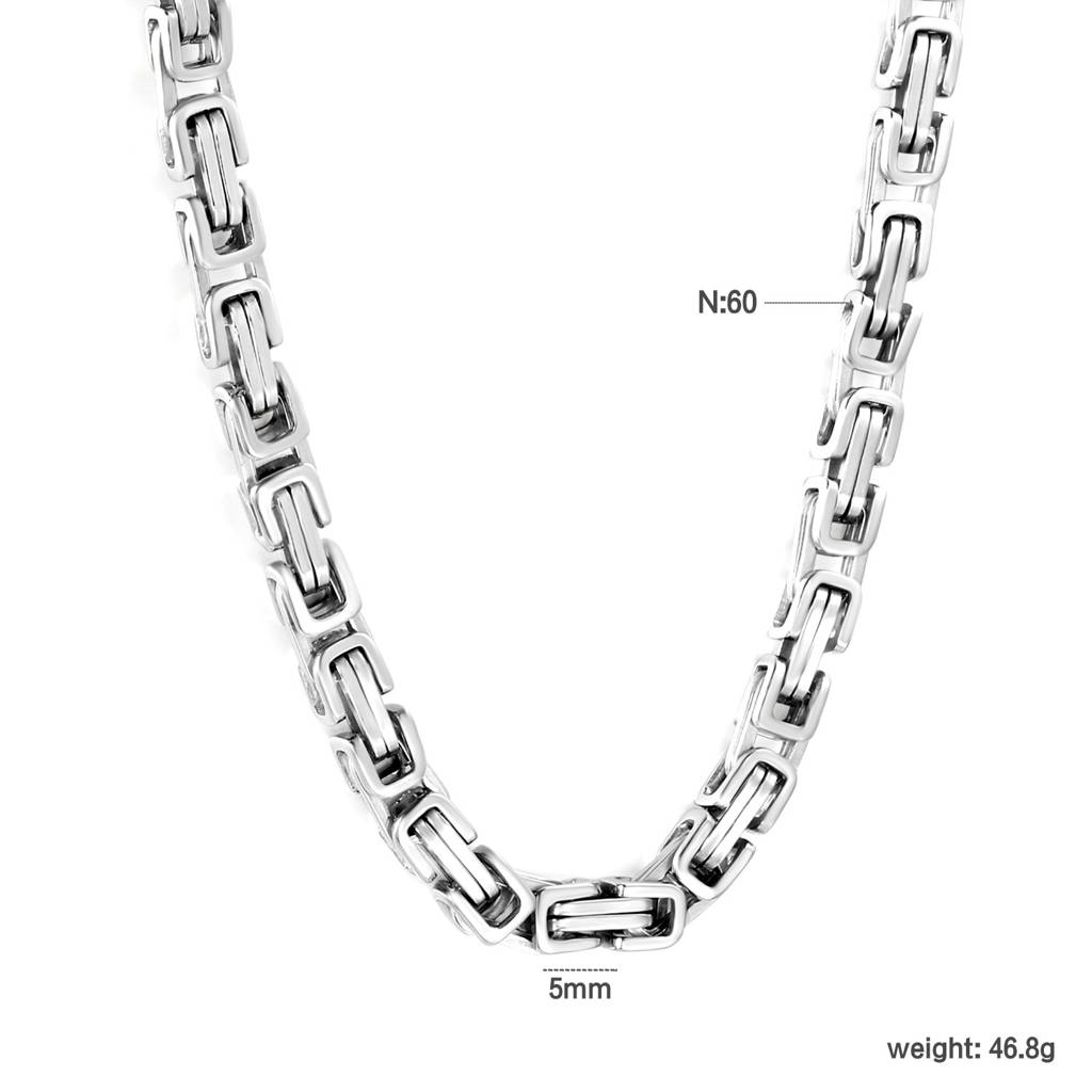 Mens Interlinked Silver Necklace : AS-NK-MN-10