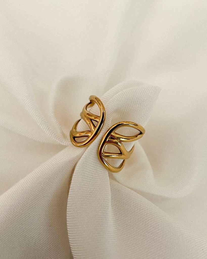18K Gold Plated Ripple Ring : R47