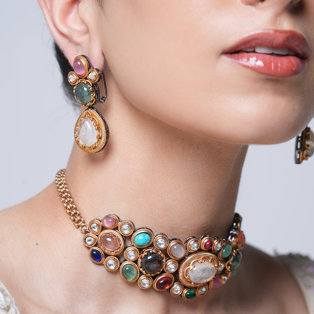 Small Navratan Choker : CAO0007MPS