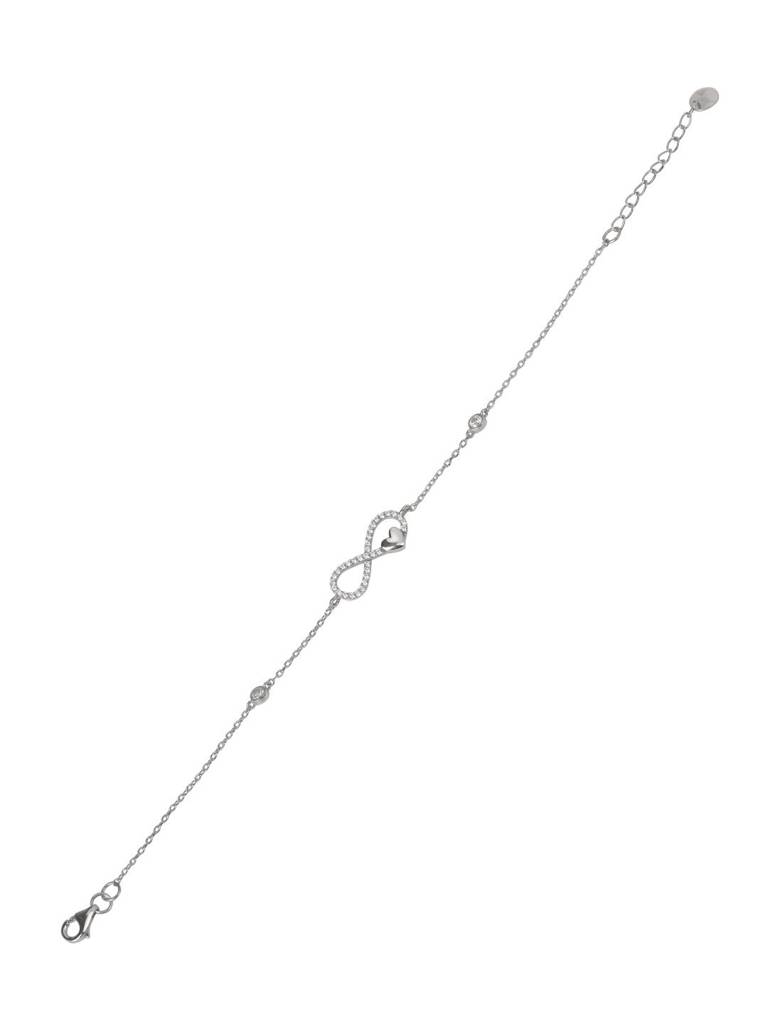 Forever Love Infinity Heart 925 Silver Bracelet : 1434