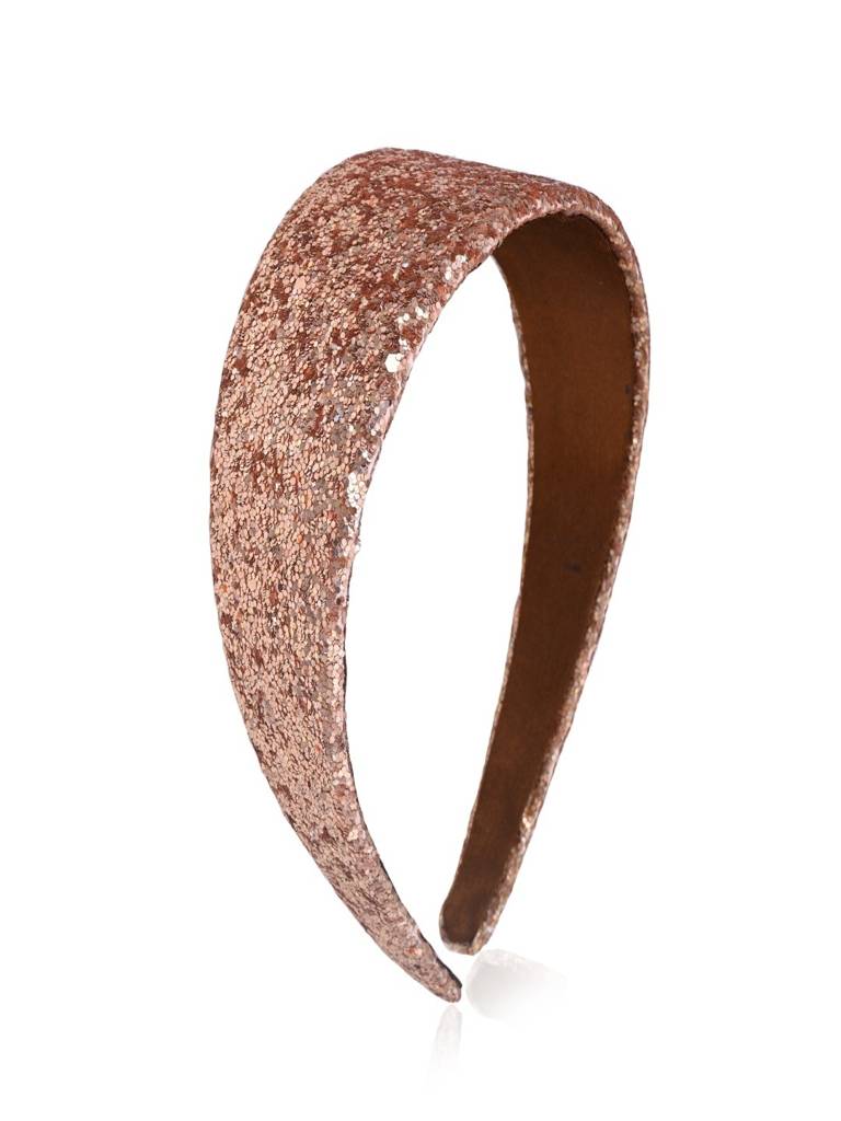 Rose Gold Glitter Padded Headband Handcrafted Fashion Jewelry For Women : SCDELHB0100