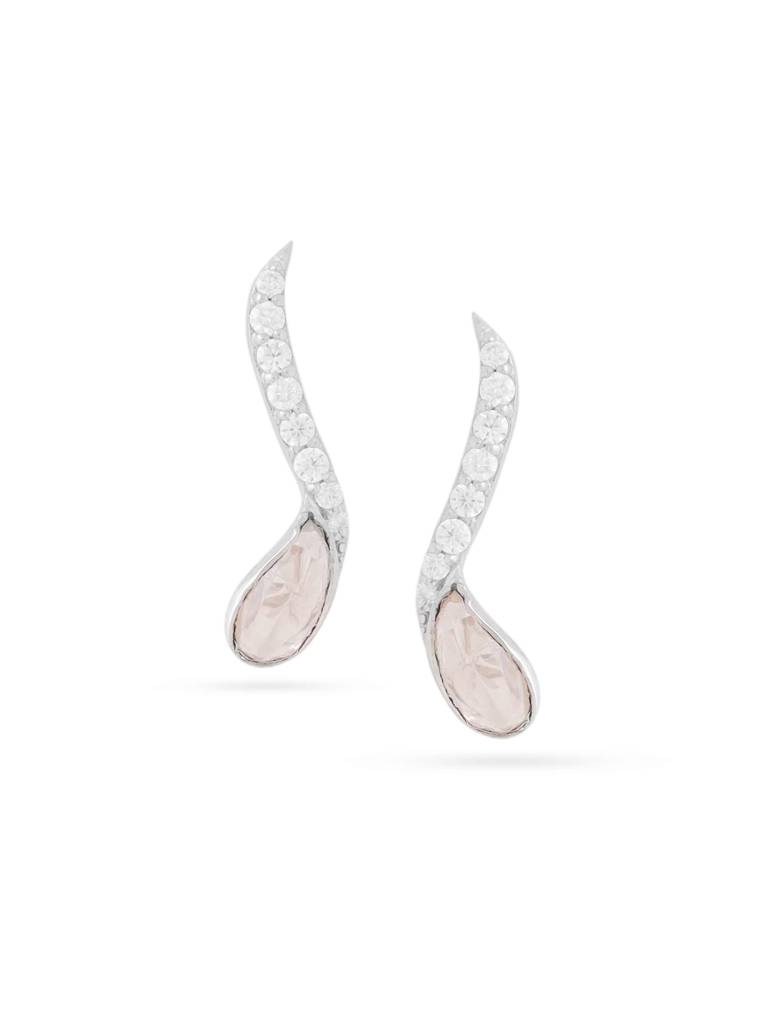 Kicky And Perky 925 Sterling Silver Studded With Moissanite And Polki Stud Earring For Women : SILDWE031