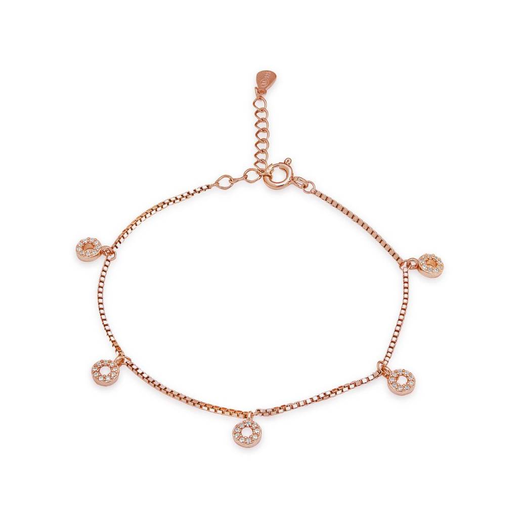 Mystic Harmony Rose Gold Plated Cz Sparkle 925 Sterling Silver Bracelet : BR-80354-RG