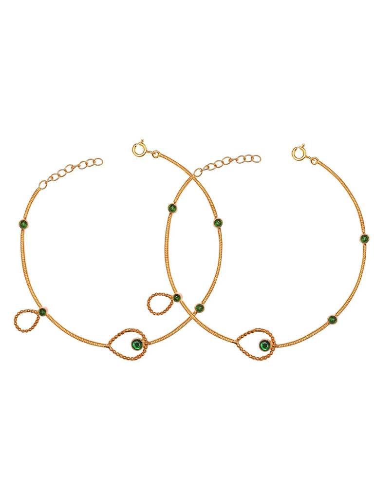 Silver 92.5 Drop Shapes Anklet : U080SO010LA0306