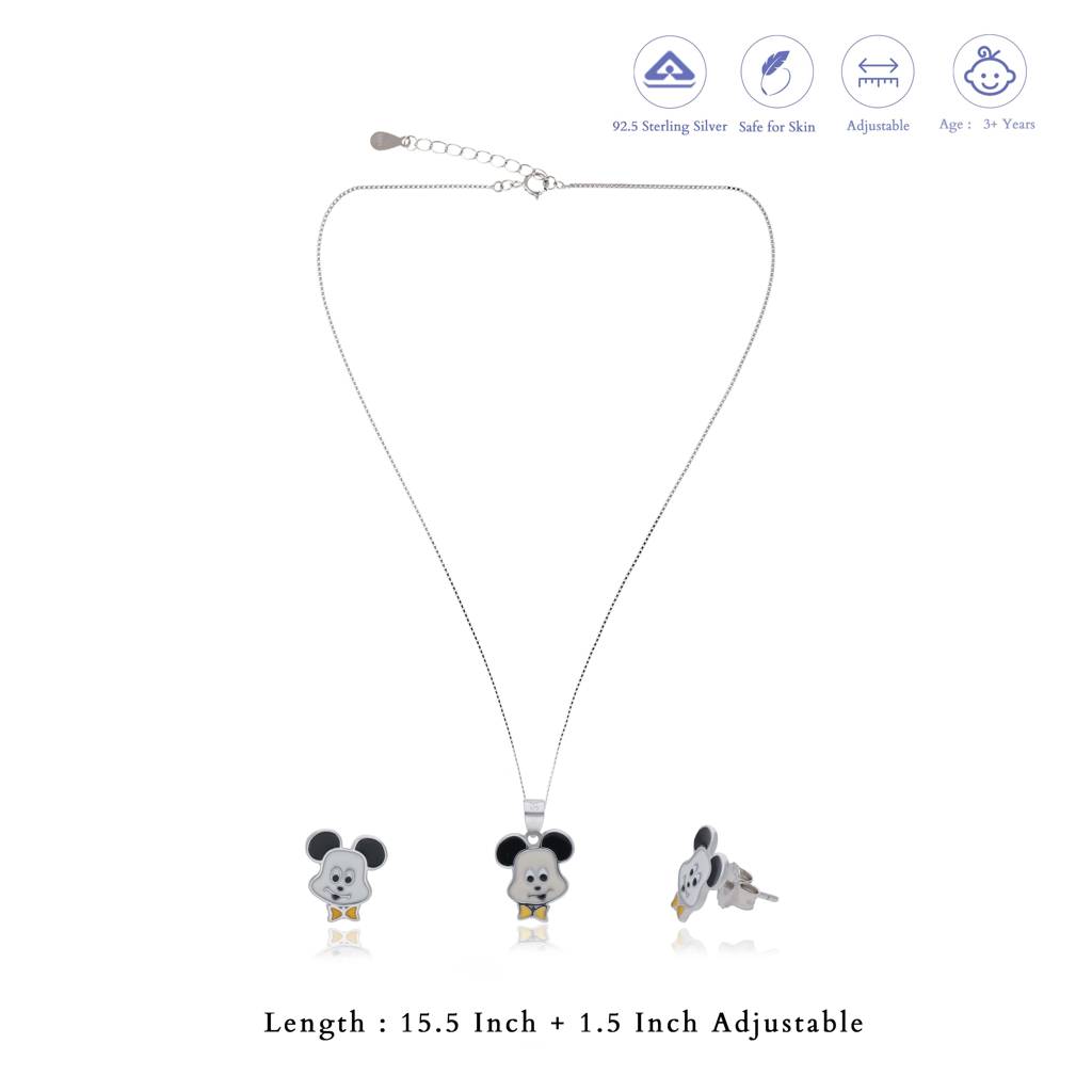 Iyal Little Wonder Buddy Silver Kids Pendant Set (3+ Years) | 925 Hallmark | Daily Wear Gift : KP-KP-RH-U-142-S