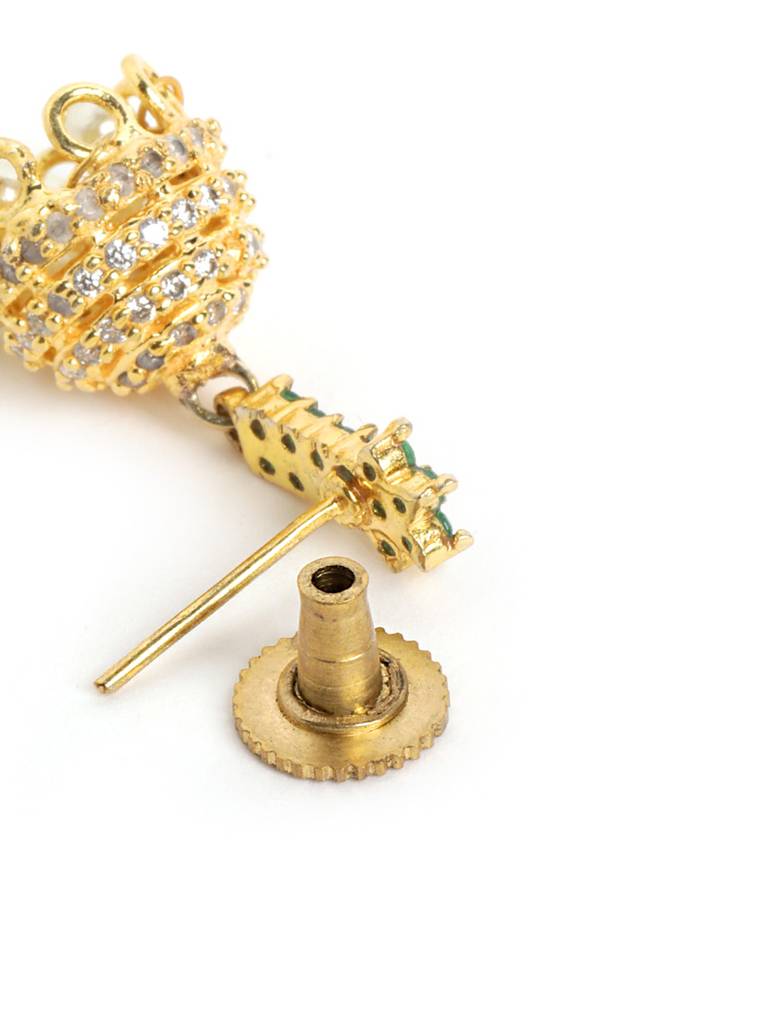 22K Gold Plated Pearl Belle Mini Jhumki Earrings : YI24A0633E