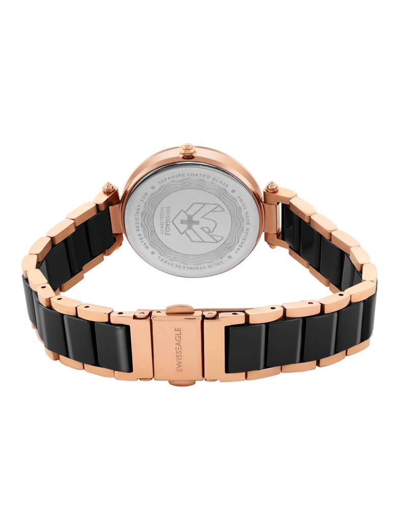 Swiss Eagle Premium Women Swiss-Made Quartz Movement - 3 Hand Mechanism Wrist Watch -Se-9177 : SE-9177-11A
