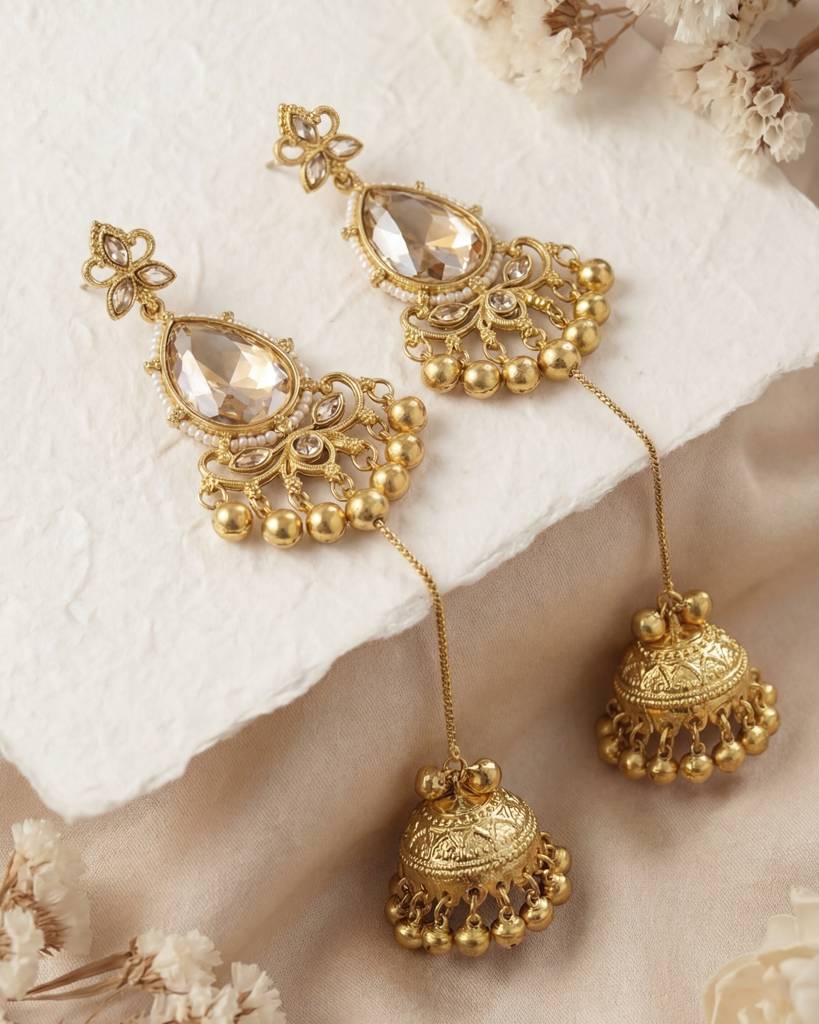 Gold Plated Brass Kashmiri Jhumka - Earrings For Women : KS203