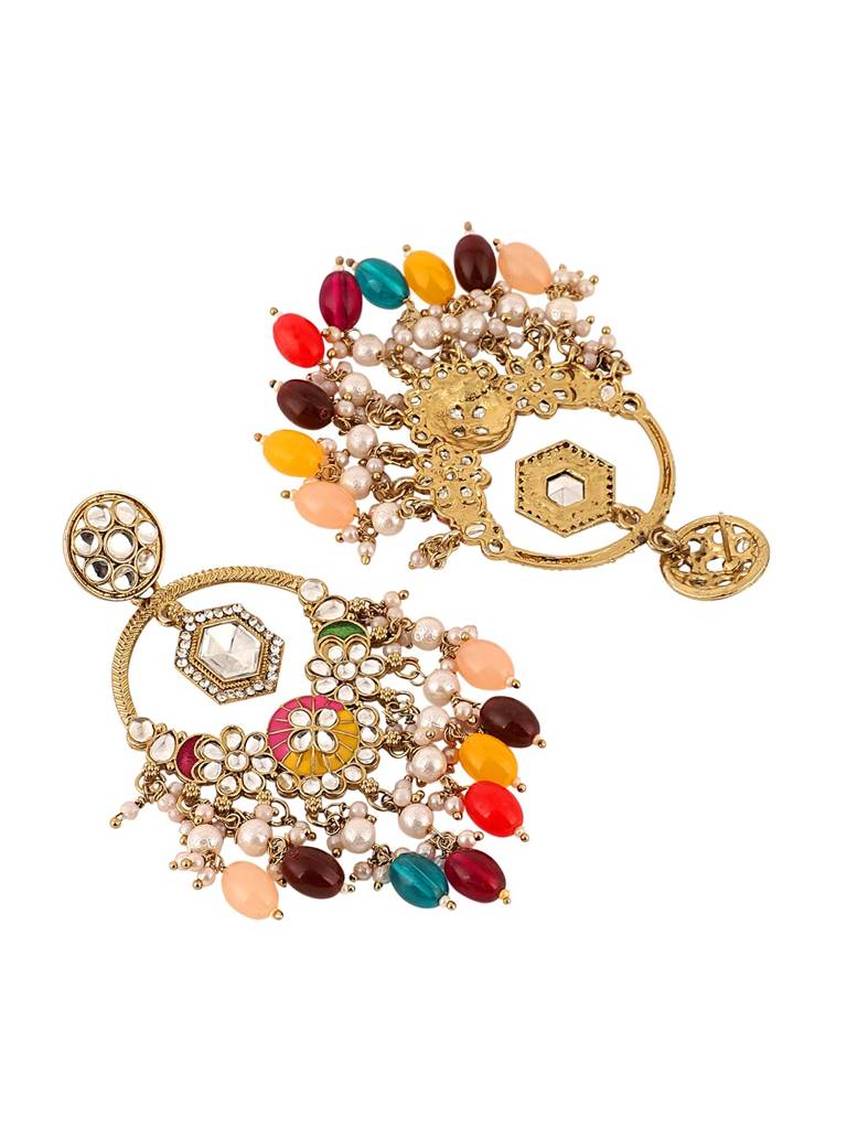 Ethnic Designer Dangle Drop Earrings : multikundan